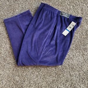Alfred Dunner Women's Purple Velour Pants XL NWT